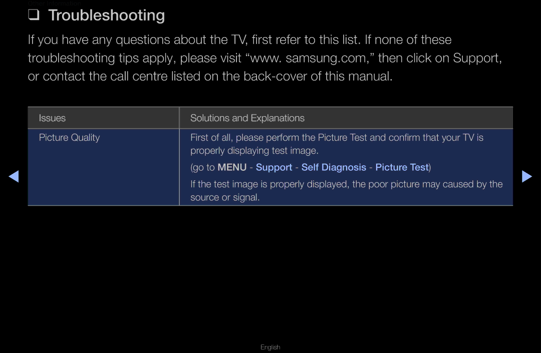 Samsung UA40D6600WNXHC, UA40D6600WMSHD, UA40D6600WNXUM, UA55D6600WMXHC, UA40D6400UMXHC, UA46D6400UMSHD manual Troubleshooting 