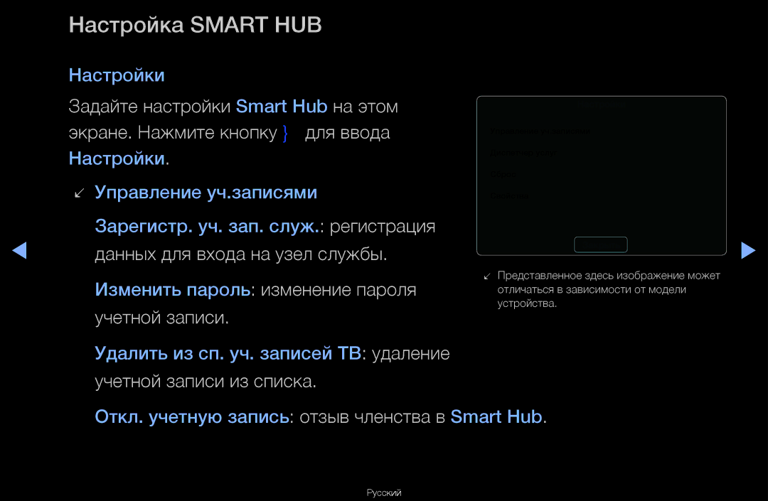 Samsung UA46D6600WRXCS, UA40D6600WRXCS, UA55D6600WRXCS, UA46D6000SRXCS Настройка Smart HUB, Данных для входа на узел службы 