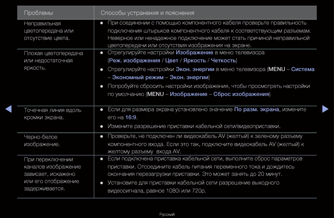 Samsung UA46D6000SRXCS, UA40D6600WRXCS, UA55D6600WRXCS, UA46D6600WRXCS manual Реж. изображения / Цвет / Яркость / Четкость 