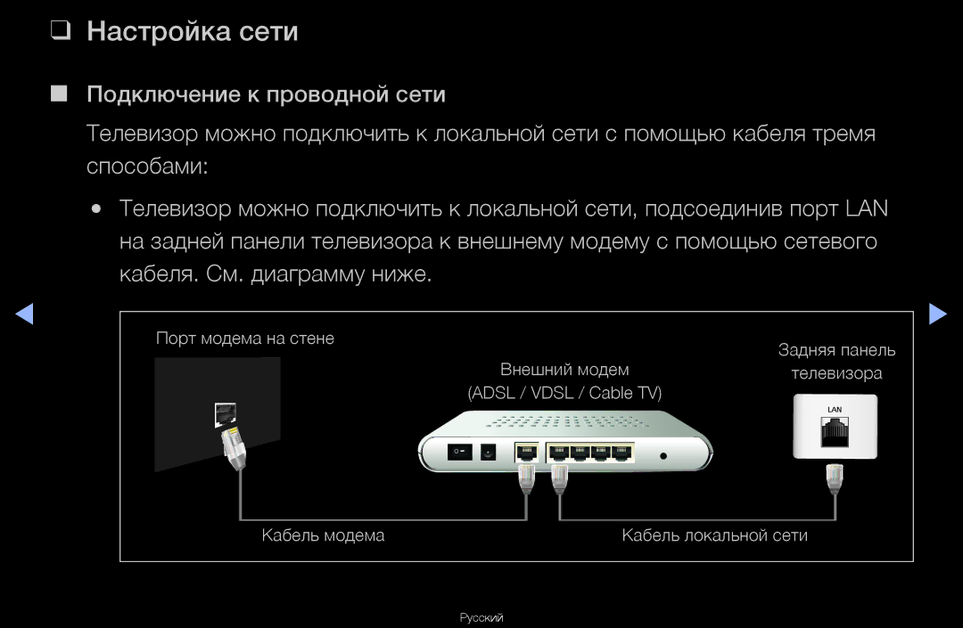 Samsung UA46D6000SRXCS, UA40D6600WRXCS, UA55D6600WRXCS, UA46D6600WRXCS manual Настройка сети 