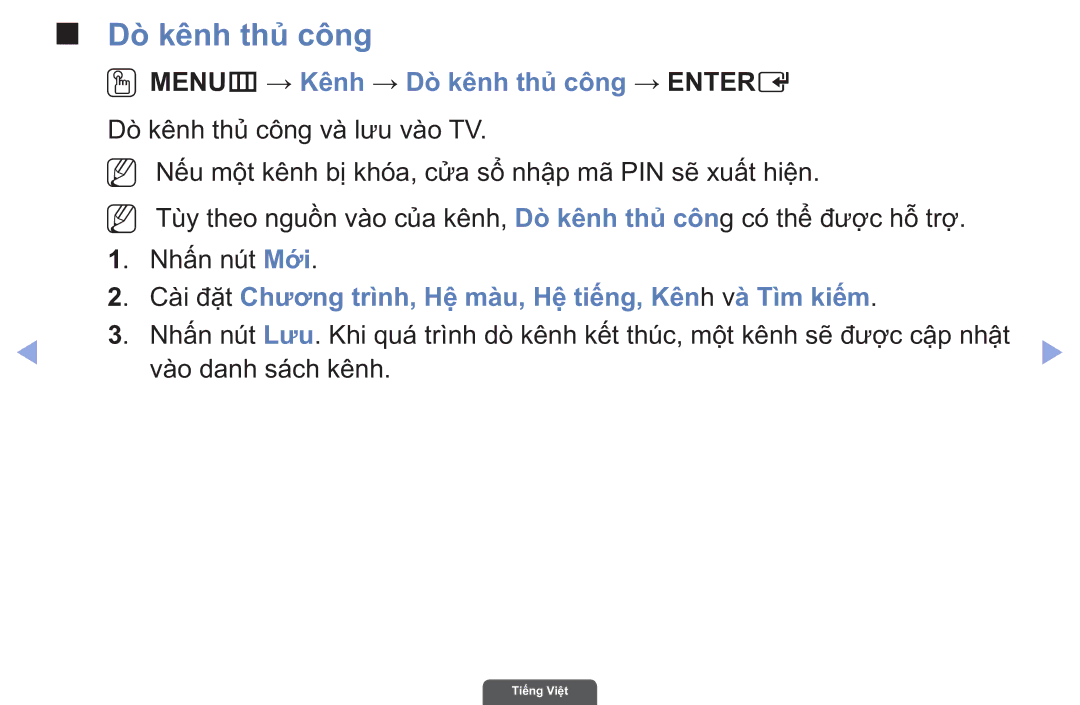 Samsung UA55EH6030RXXV, UA40EH6030RXXV, UA46EH6030RXXV manual Do kênh thủ̉ công, OOMENUm → Kênh → Do kênh thủ công → Entere 