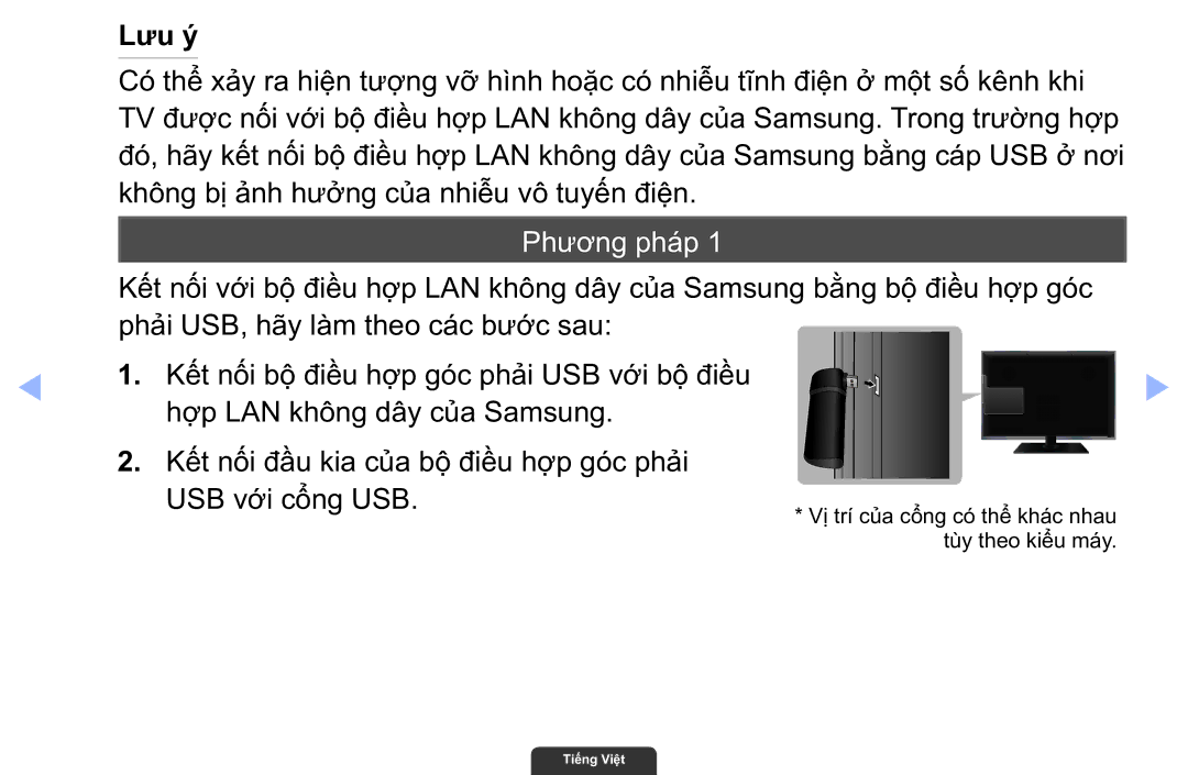 Samsung UA55EH6030RXXV, UA40EH6030RXXV, UA46EH6030RXXV manual Lưu ý, Phương phap 