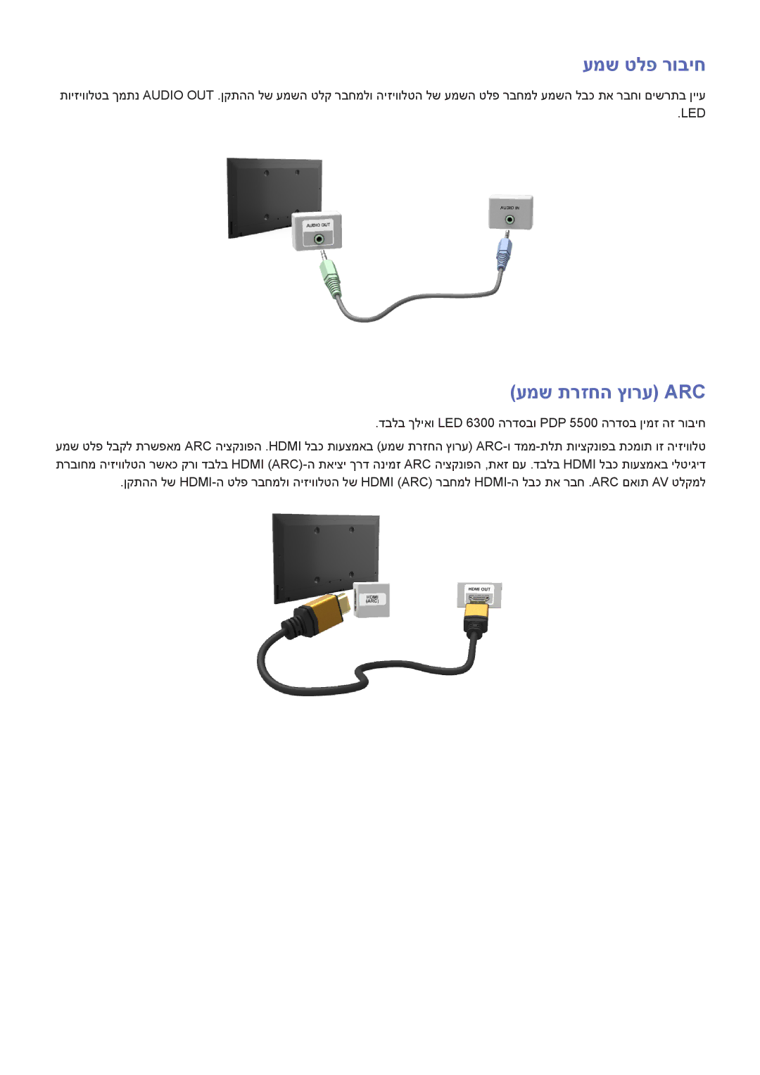 Samsung UA46ES7100MXSQ, UA40F5300AMXSQ, UA65F6400AMXSQ, UA50F6800AMXSQ, UA46F5300AMXSQ manual עמש טלפ רוביח, עמש תרזחה ץורע Arc 