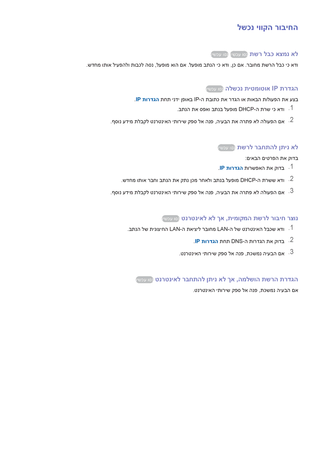 Samsung UA60F6400AMXSQ, UA40F5300AMXSQ לשכנ יווקה רוביחה, וישכע וסנ הלשכנ תיטמוטוא Ip תרדגה, וישכע וסנ תשרל רבחתהל ןתינ אל 