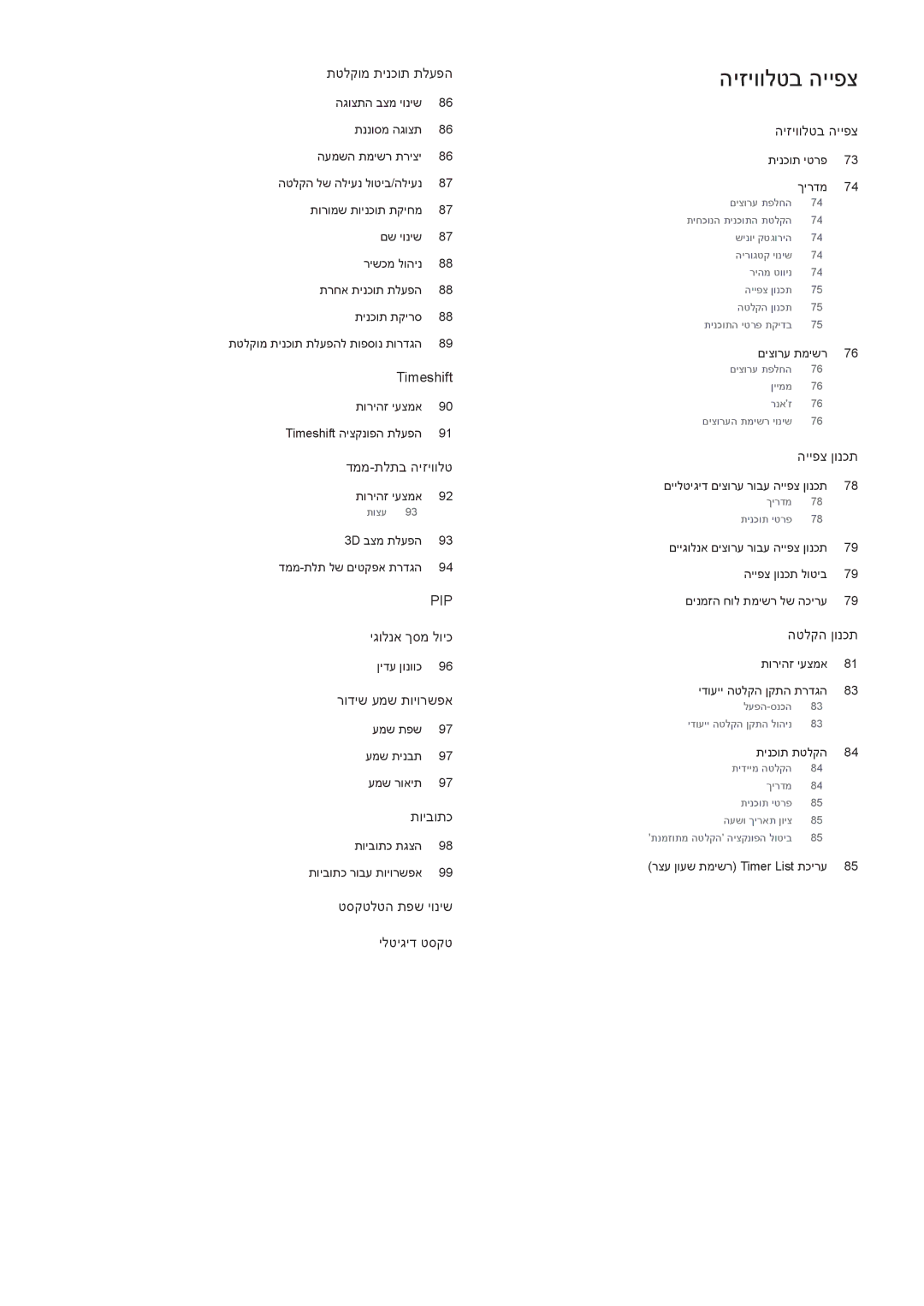 Samsung UA50F6400AMXSQ, UA40F5300AMXSQ, UA65F6400AMXSQ, UA50F6800AMXSQ, UA46F5300AMXSQ, UA32F5300AMXSQ manual היזיוולטב הייפצ 