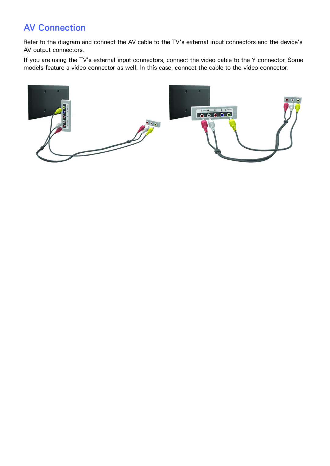 Samsung UA40F6510ARXZN, UA40F6800ARXZN, UA40F6800ARXSK, UA40F5500ARXSK, UA50F5500ARXSK, UA32F4500ARXSK manual AV Connection 