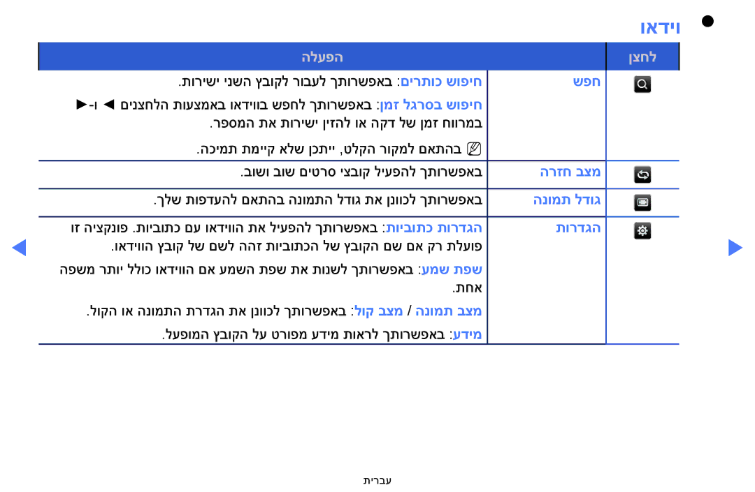 Samsung UA58H5200AWXSQ, UA40H4200AWXSQ, UA48H4200AWXSQ, UA40FH5000WXSQ, UA32FH4003WXSQ manual ואדיו 