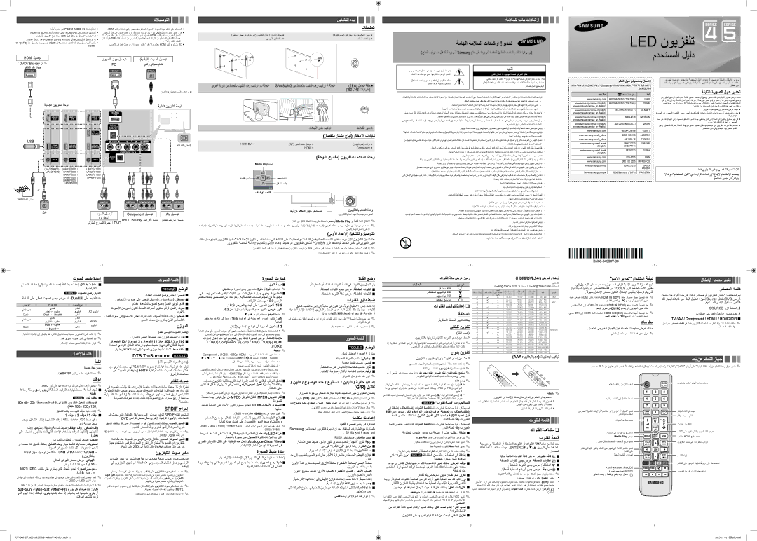 Samsung UA40H5100ARXMM manual ﺕﺎﻘﺤﻠﻤﻟﺍ, ﻞﺼﻔﻨﻣ ﻞﻜﺸﺑ ﻉﺎﺒﺗ ﻝﺎﺧﺩﻹﺍ ﺕﻼﺑﺎﻛ, ﺔﺣﻮﻠﻟﺍ ﺢﻴﺗﺎﻔﻣ ﻥﻮﻳﺰﻔﻠﺘﻟﺎﺑ ﻢﻜﺤﺘﻟﺍ ﺓﺪﺣﻭ, Tﻊﺿﻮﻟﺍ, ﺔﻐﻠﻟﺍ 