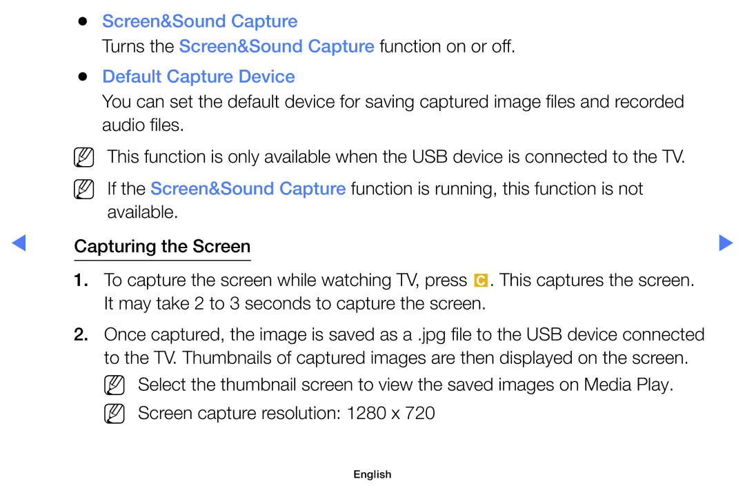 Samsung UA48H5100AWXSQ, UA40H5150AKXXV manual Turns the Screen&Sound Capture function on or off, Default Capture Device 