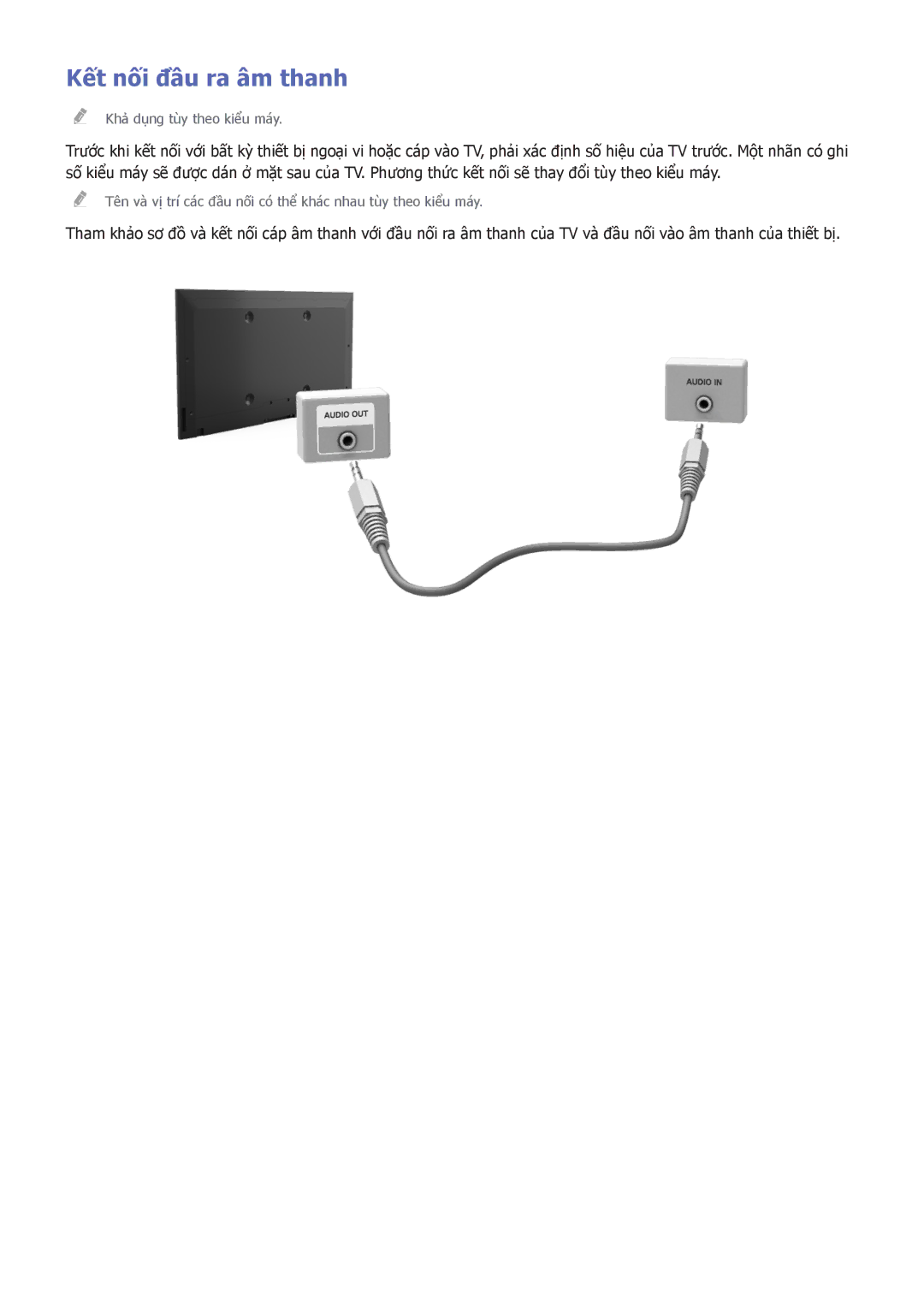 Samsung UA32H5500AKXXV, UA40H5552AKXXV, UA48H6300AKXXV, UA40H5510AKXXV, UA50HU7000KXXV, UA40H5500AKXXV Kết nối đầu ra âm thanh 