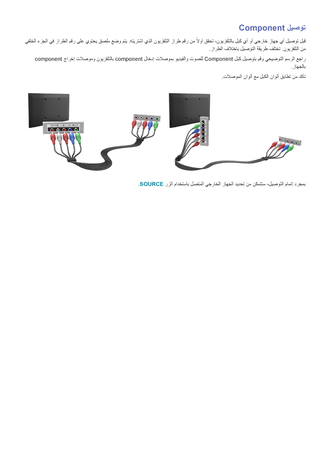 Samsung UA65H6400ARXUM, UA40HU7000RXSK, UA48H6400ARXSK, UA65H6400ARXSK, UA55H6400ARXSK, UA55H6300ARXSK manual Component ليصوت 