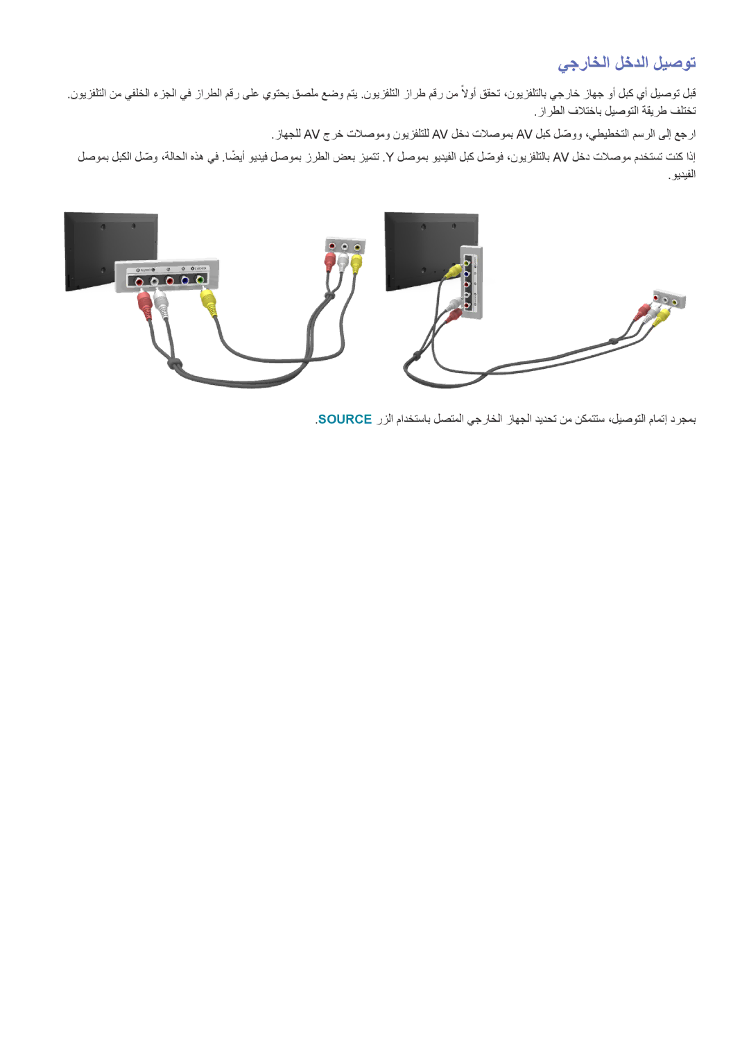 Samsung UA75H7000ARXZN, UA40HU7000RXSK, UA48H6400ARXSK, UA65H6400ARXSK, UA55H6400ARXSK, UA55H6300ARXSK يجراخلا لخدلا ليصوت 