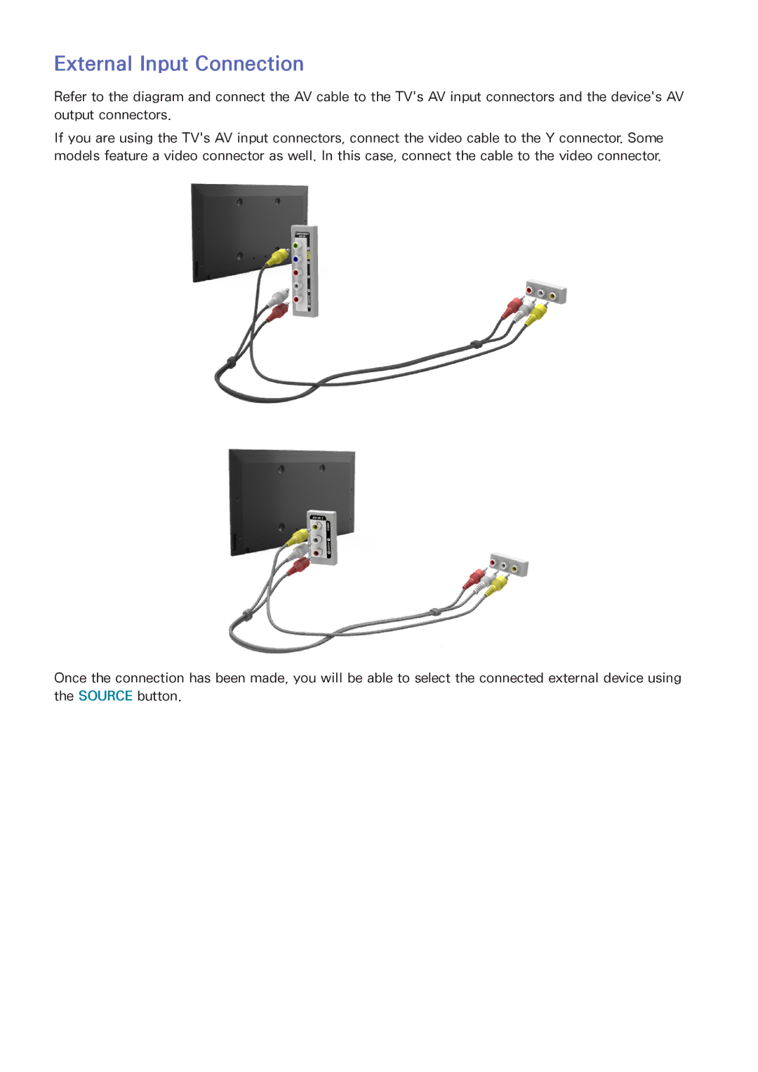 Samsung UA65HU8500RXUM, UA40HU7000RXSK, UA55HU7200RXSK, UA65HU7200RXSK, UA55HU8500RXSK manual External Input Connection 