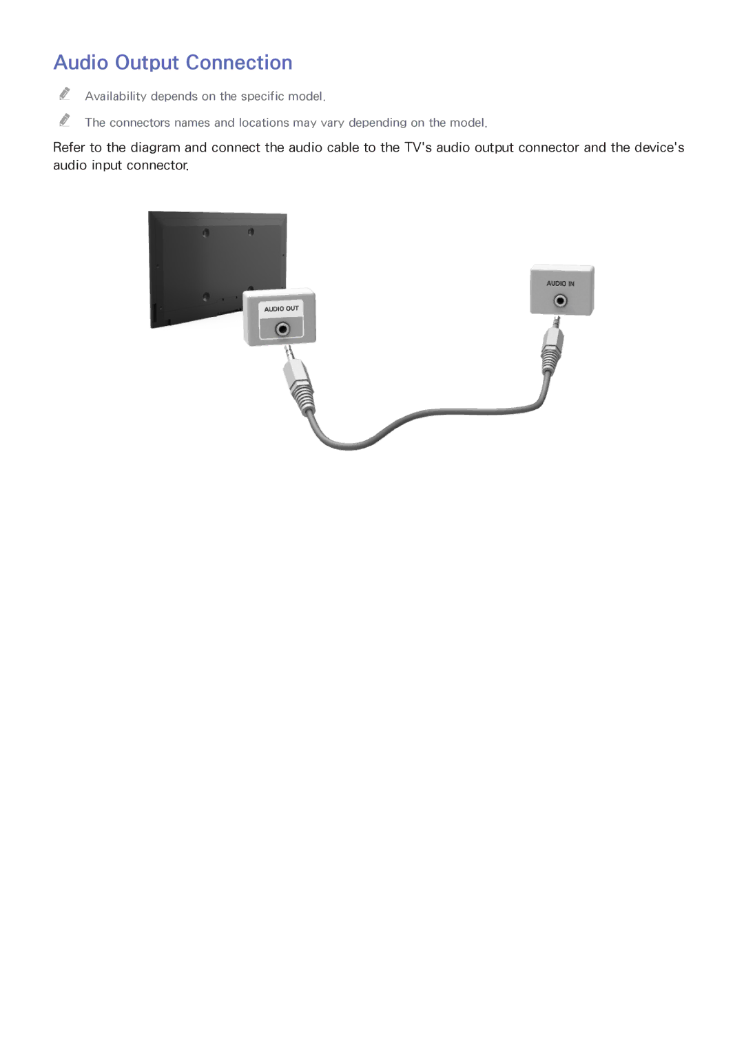 Samsung UA55HU7000RXMM, UA40HU7000RXSK, UA55HU7200RXSK, UA65HU7200RXSK, UA55HU8500RXSK, UA50HU7000RXSK Audio Output Connection 