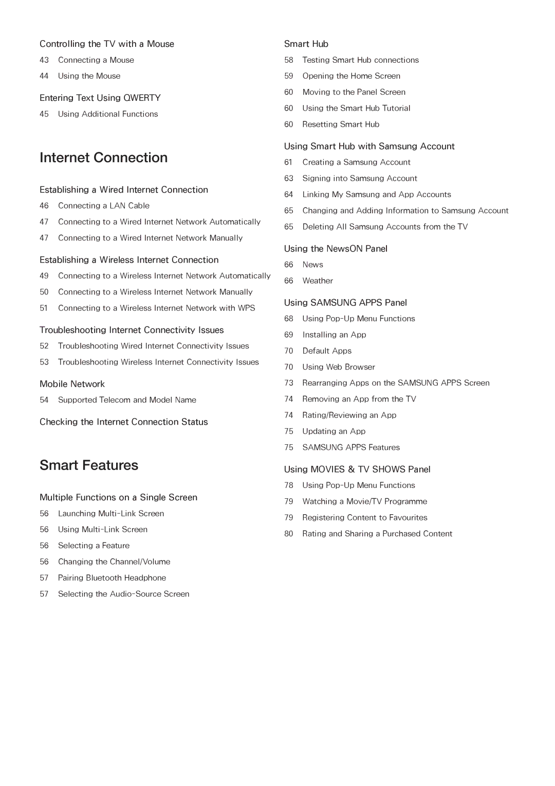 Samsung UA55HU8500RXSK, UA40HU7000RXSK, UA55HU7200RXSK, UA65HU7200RXSK, UA50HU7000RXSK, UA55HU7000RXSK Internet Connection 