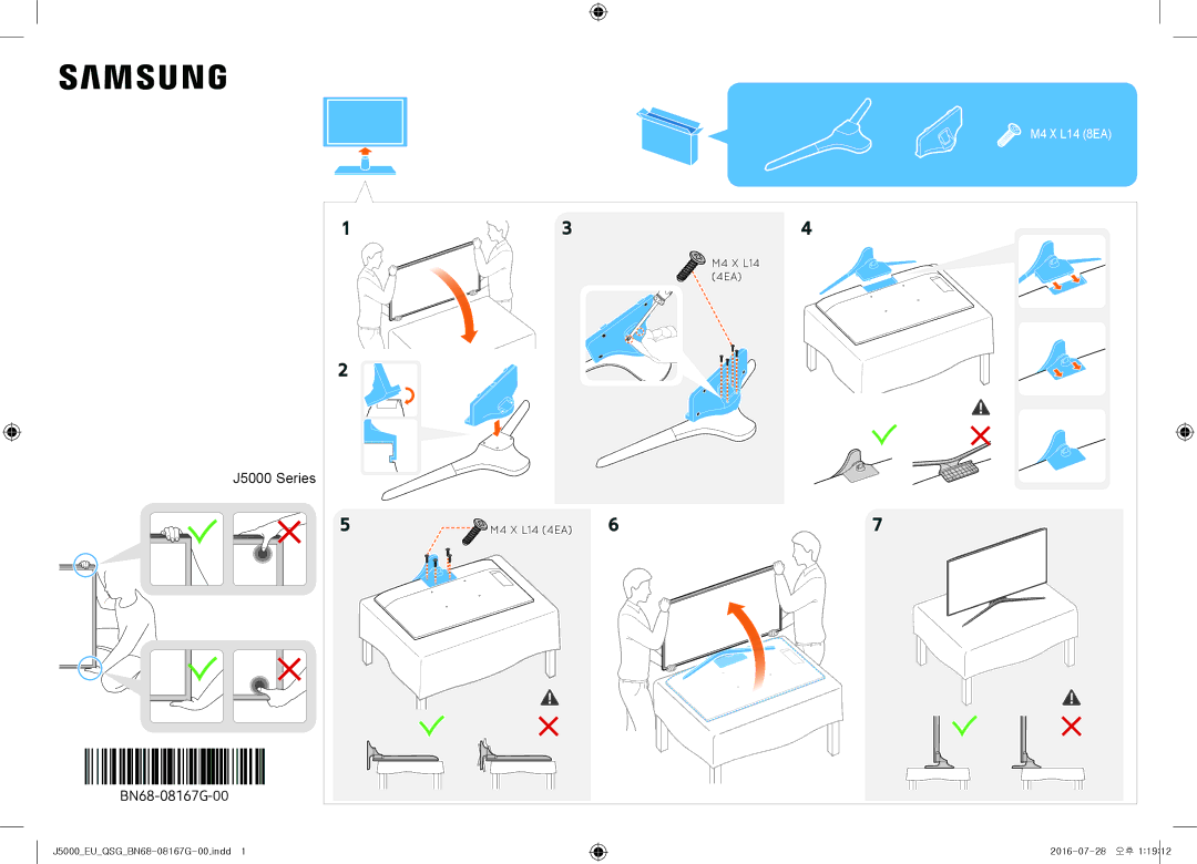 Samsung UA48J5000AWXSQ, UA40J5000AWXSQ manual J5000 Series 