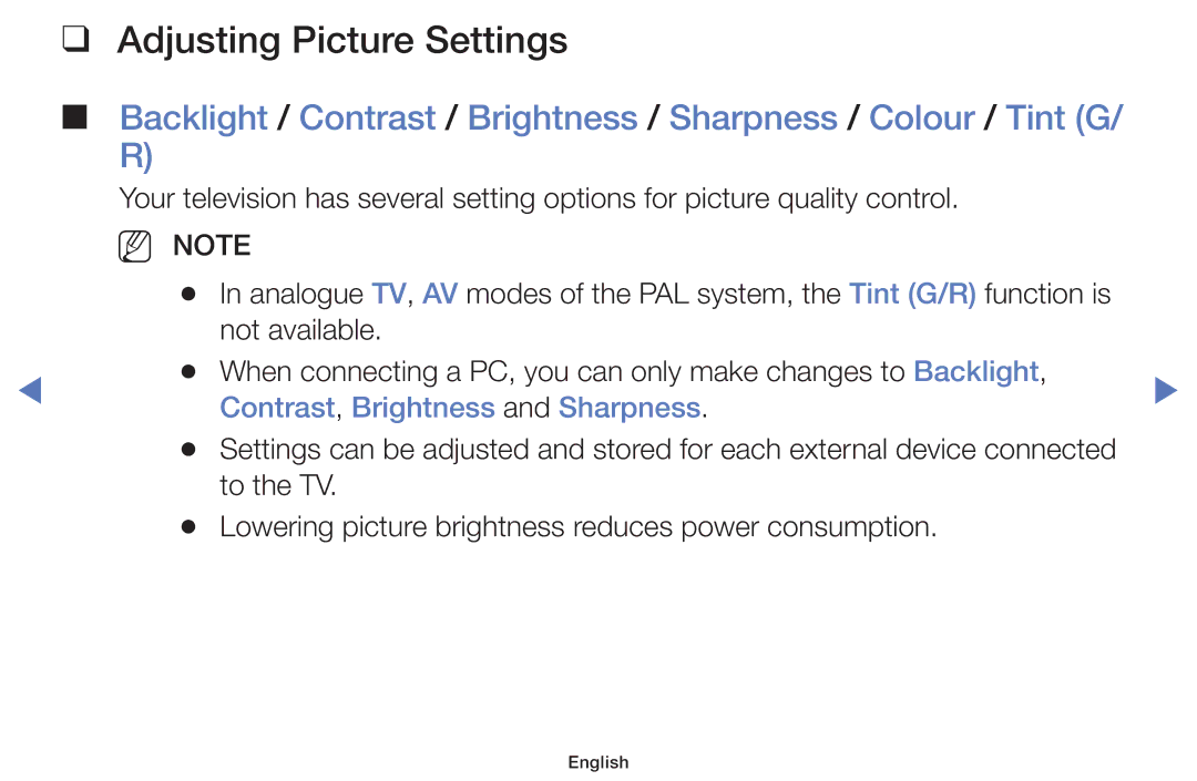 Samsung UA40J5000AWXSQ, UA40J5200AKXXV, UA32J4003AKXXV manual Adjusting Picture Settings, Contrast, Brightness and Sharpness 