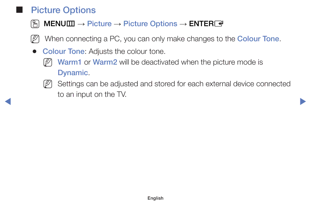 Samsung UA40J5100AWXSQ, UA40J5200AKXXV, UA32J4003AKXXV manual OO MENUm → Picture → Picture Options → Entere, Dynamic 