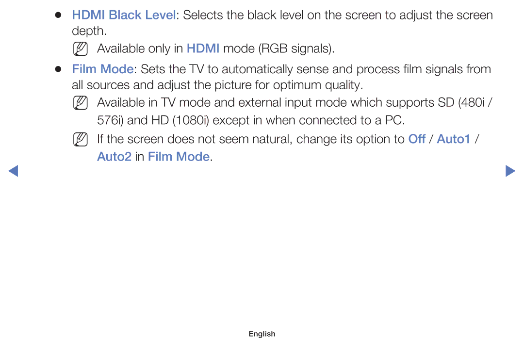 Samsung UA32J4003AWXSQ, UA40J5200AKXXV, UA32J4003AKXXV, UA40J5000AKXXV, UA48J5000AKXXV, UA24J4100AKXXV manual Auto2 in Film Mode 