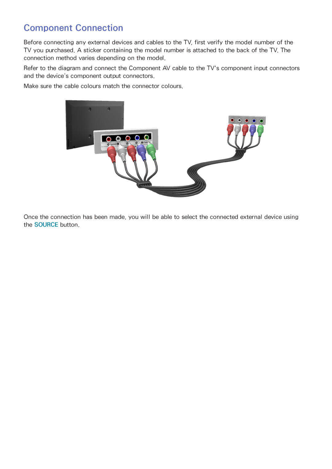 Samsung UA58J5200ARXUM, UA40J5200DRXUM, UA40J5200ARXUM, UA48J5200ARXUM, UA32J4003ARXUM, UA49J5200ARXUM Component Connection 