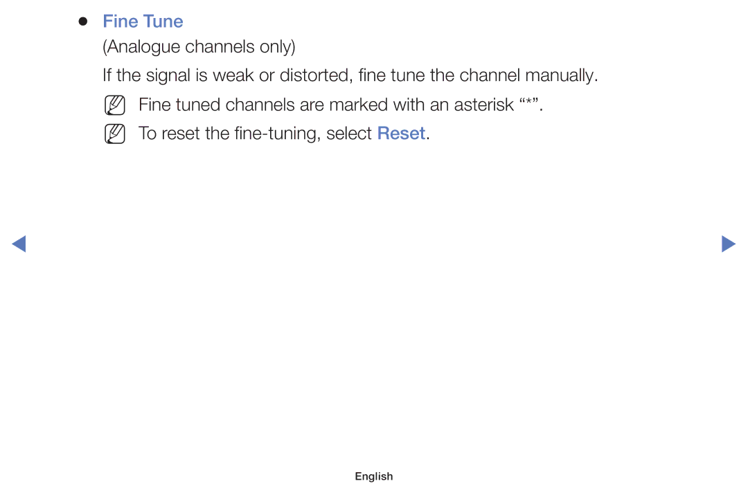 Samsung UA43K5100AKXXV, UA40K5100AKXXV, UA32K4100AKXXV, UA55K5100AKXXV, UA49K5100AKXXV manual Fine Tune, Analogue channels only 
