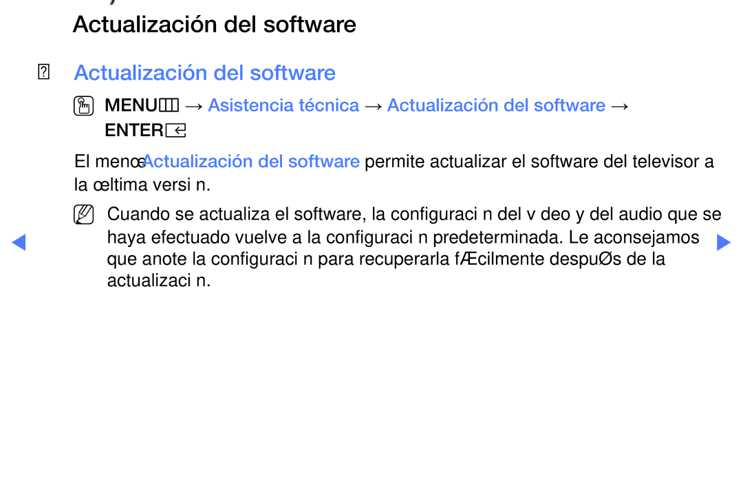 Samsung UA43K5100BWXMV, UA40K5100BWXMV, UA32K5100AWXMV manual Actualización del software 