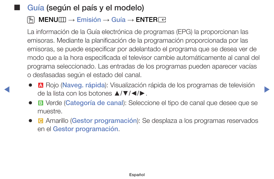 Samsung UA43K5100BWXMV, UA40K5100BWXMV, UA32K5100AWXMV manual Guía según el país y el modelo, En el Gestor programación 