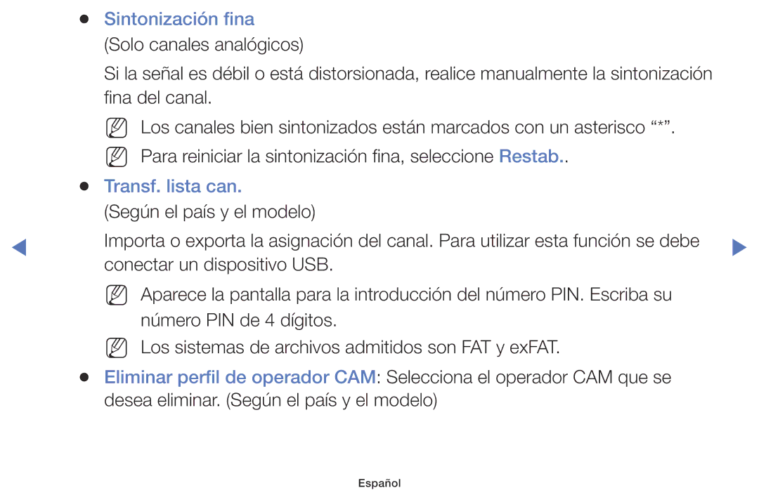 Samsung UA32K5100AWXMV, UA40K5100BWXMV, UA43K5100BWXMV manual Sintonización fina, Transf. lista can 