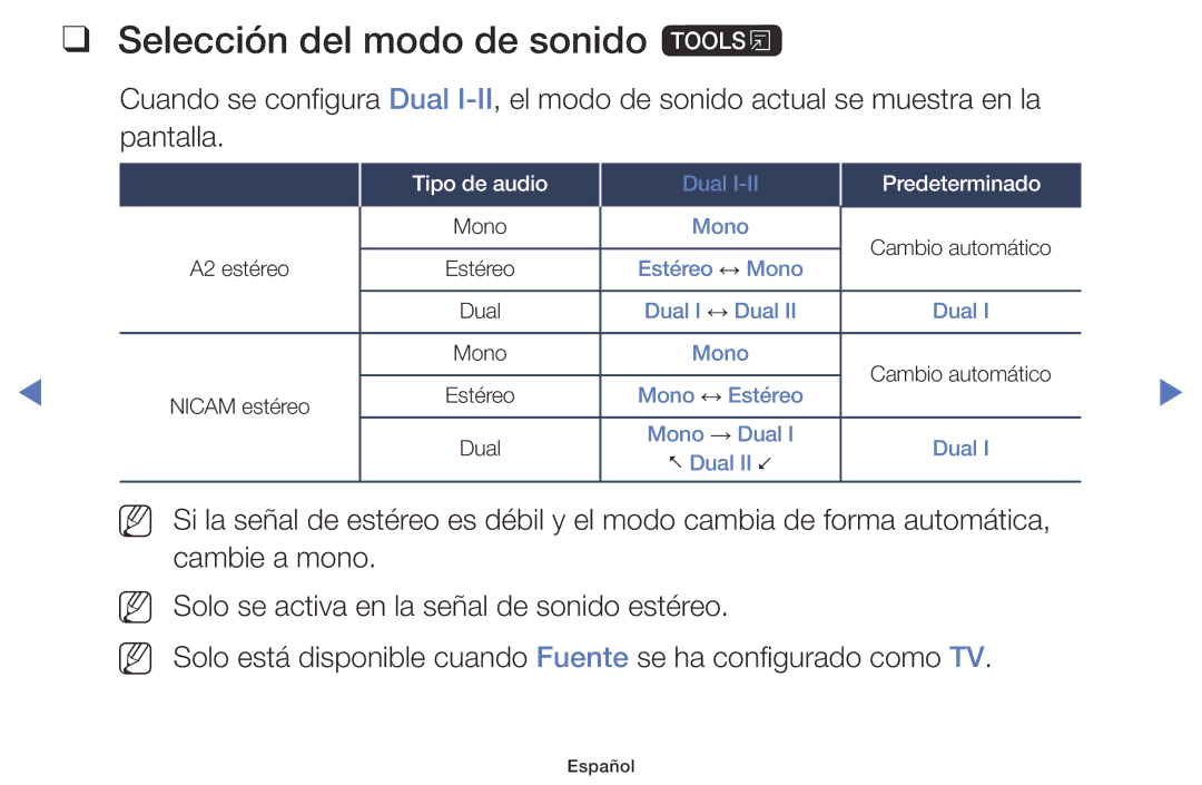 Samsung UA32K5100AWXMV, UA40K5100BWXMV, UA43K5100BWXMV manual Selección del modo de sonido t, Predeterminado 