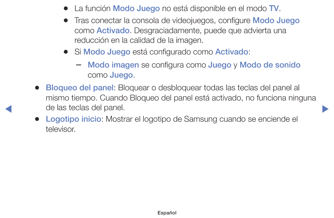 Samsung UA40K5100BWXMV, UA43K5100BWXMV, UA32K5100AWXMV manual Modo imagen se configura como Juego y Modo de sonido 