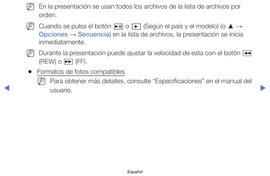 Samsung UA40K5100BWXMV, UA43K5100BWXMV, UA32K5100AWXMV manual Formatos de fotos compatibles, Usuario 