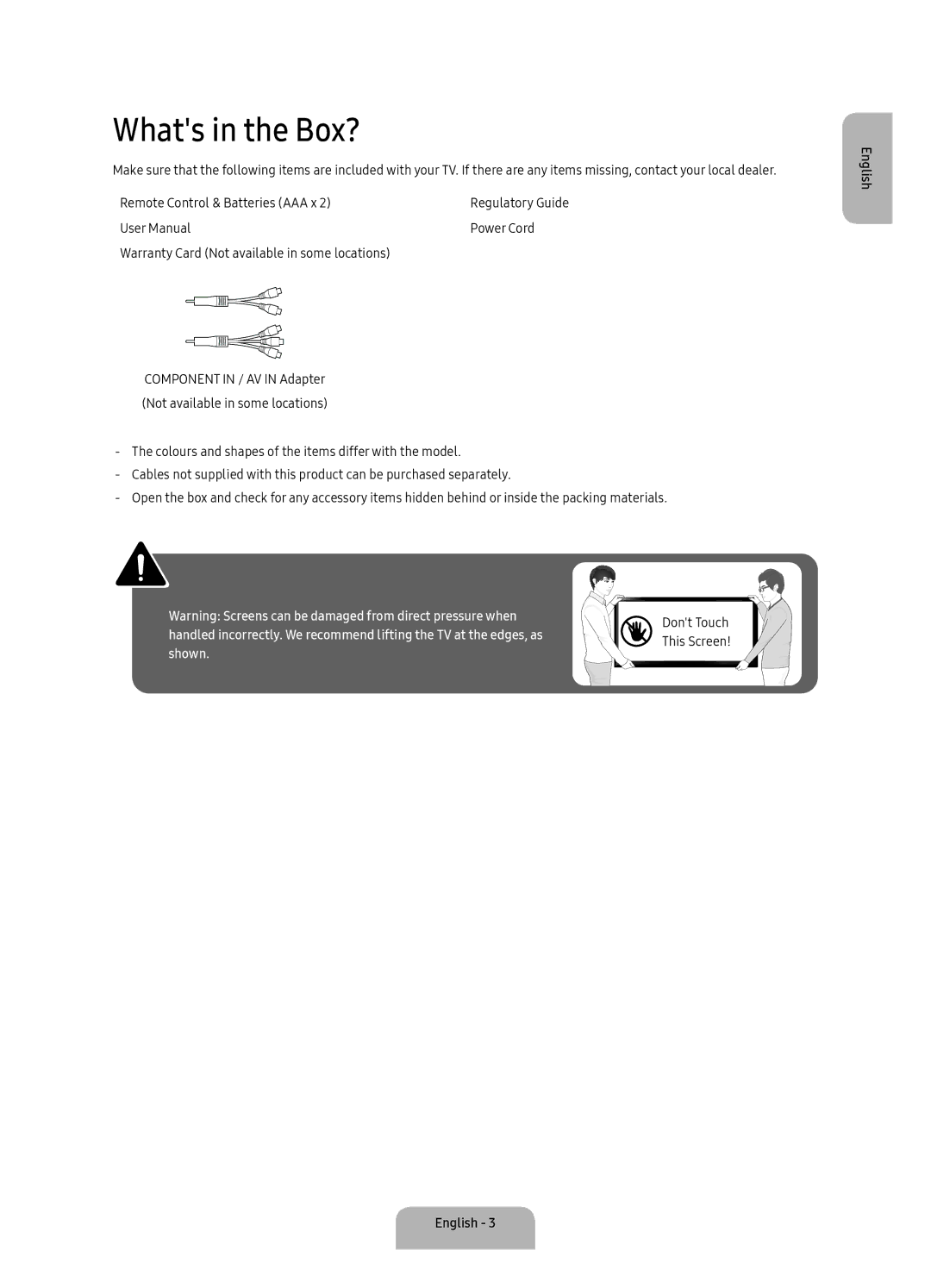 Samsung UA40K5300BKXSK, UA40K5300AKXSK manual Whats in the Box? 