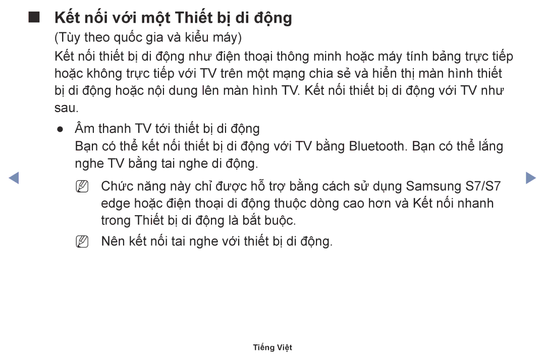 Samsung UA40M5000AKXXV, UA32J4003DKXXV, UA49M5000AKXXV manual Kết nối với một Thiết bị di động 