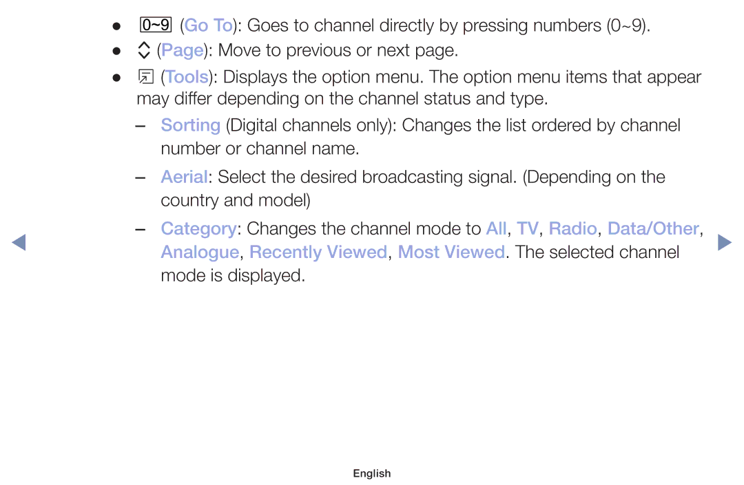 Samsung UA32J4003DKXXV, UA40M5000AKXXV, UA49M5000AKXXV manual Analogue, Recently Viewed, Most Viewed. The selected channel 