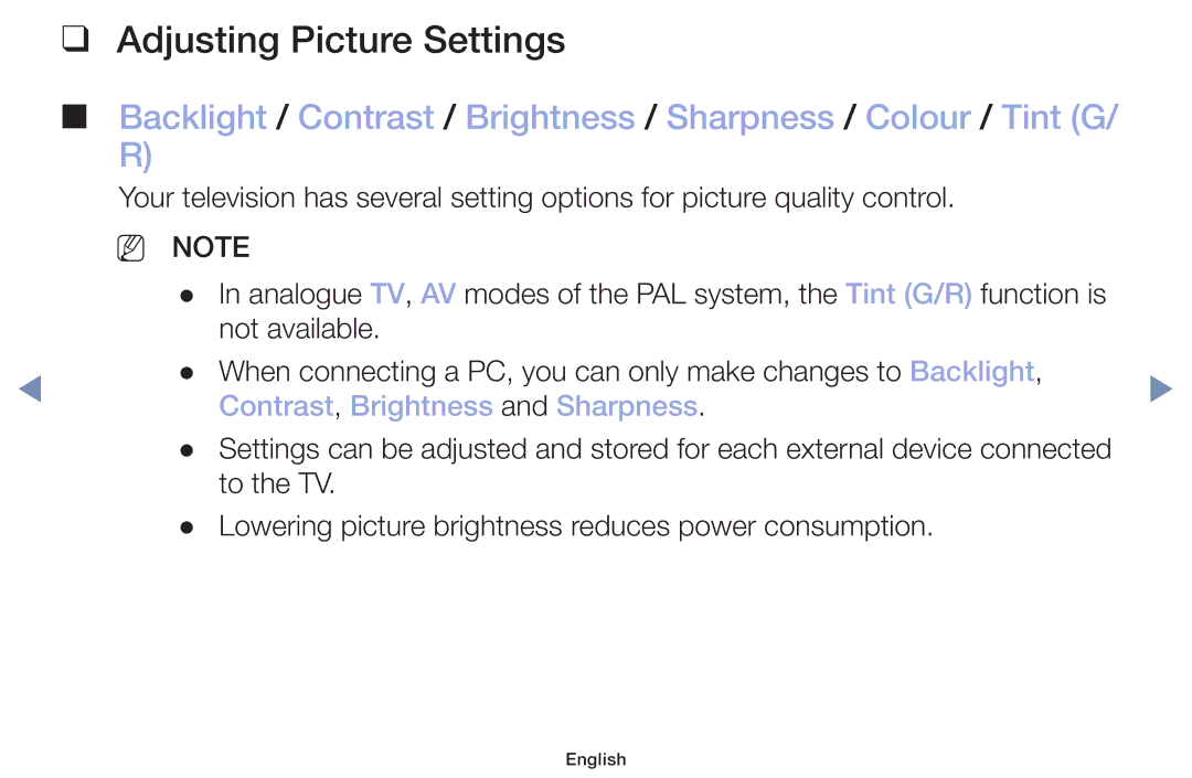 Samsung UA40M5000AKXXV, UA32J4003DKXXV, UA49M5000AKXXV manual Adjusting Picture Settings, Contrast, Brightness and Sharpness 