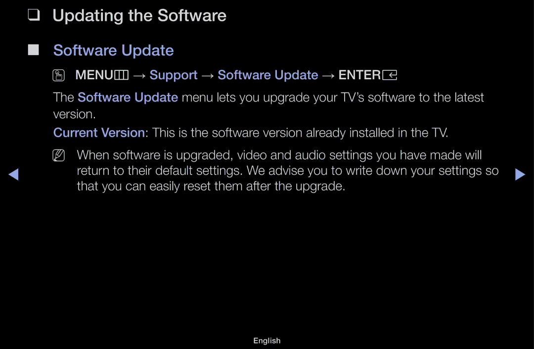 Samsung UA49M5000AKXXV, UA43M5100AKXXV, UA49M5100AKXXV, UA43M5100DKXXV manual Updating the Software, Software Update 