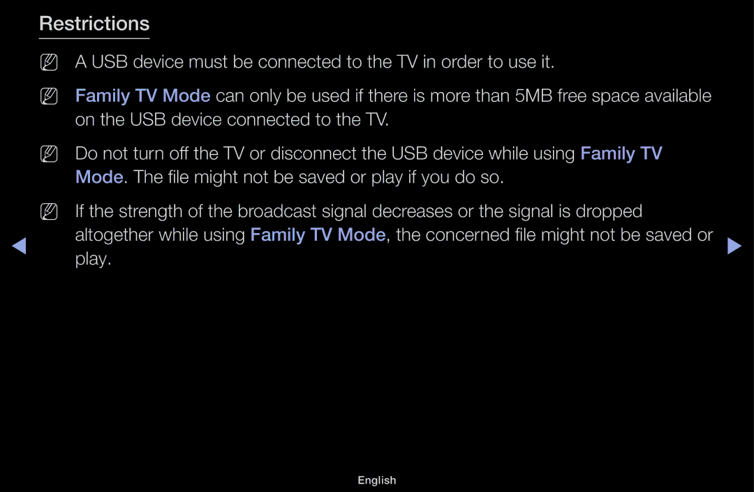 Samsung UA43M5100ARXUM manual Restrictions 