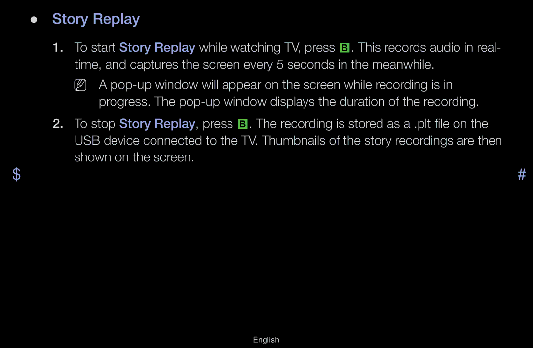 Samsung UA43M5100ARXUM manual Story Replay 