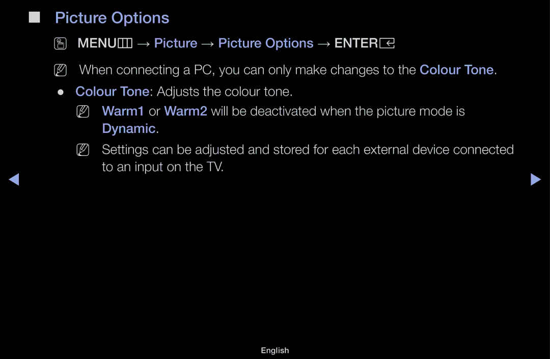 Samsung UA43M5100ARXUM manual Picture Options 