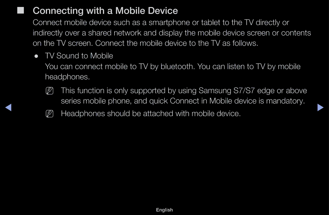 Samsung UA43M5100ARXUM manual Connecting with a Mobile Device 