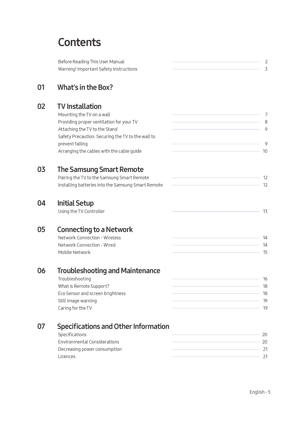 Samsung UA43MU6400KXXV manual Contents 