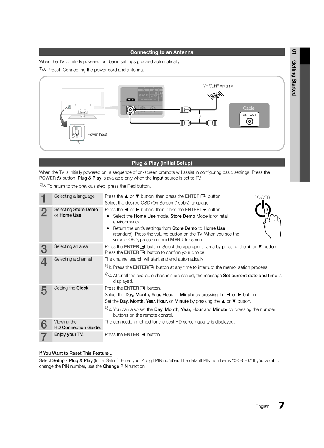 Samsung UA32C5000QRXTW, UA46C5000QRXUM, UA40C5000QRXSV, UA32C5000QRXHC, UA40C5000QRXSJ manual Connecting to an Antenna 