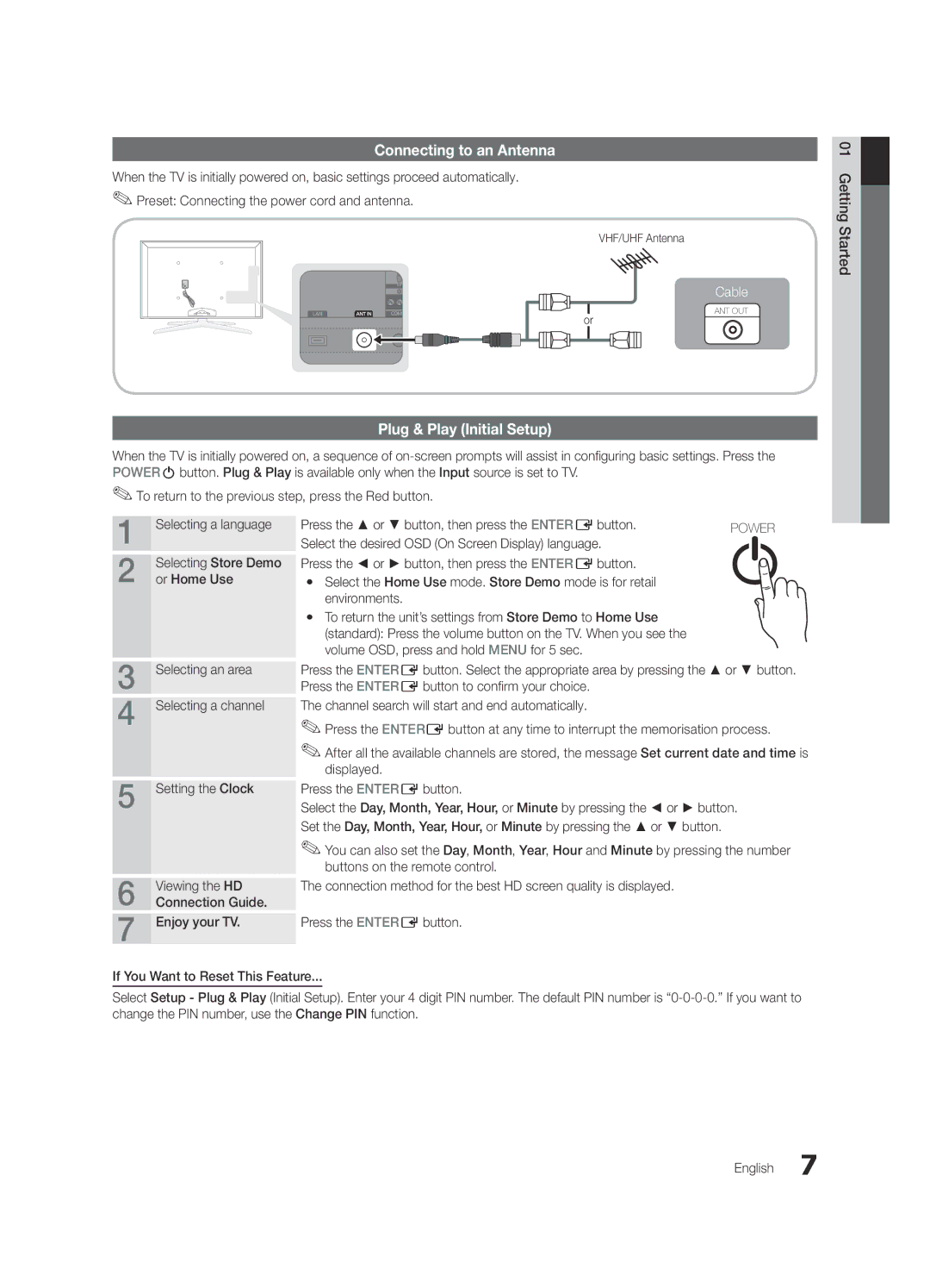 Samsung UA55C8000XRXHC, UA46C8000XRXUM, UA65C8000XRXHC, UA65C8000XRXUM, UA46C8000XRXTW manual Connecting to an Antenna 