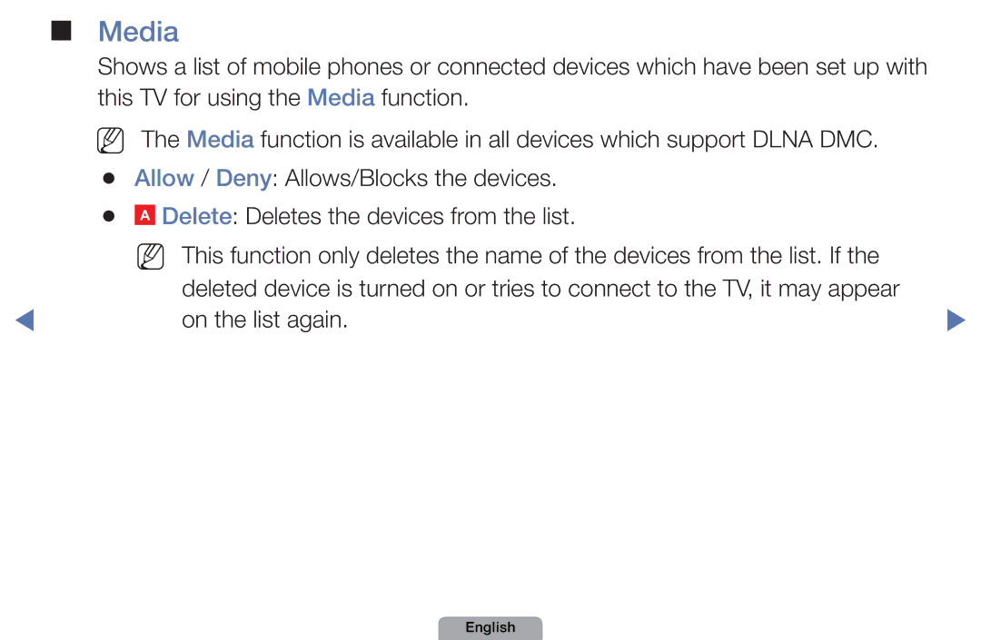 Samsung UA46D5000PMXSQ manual Media 