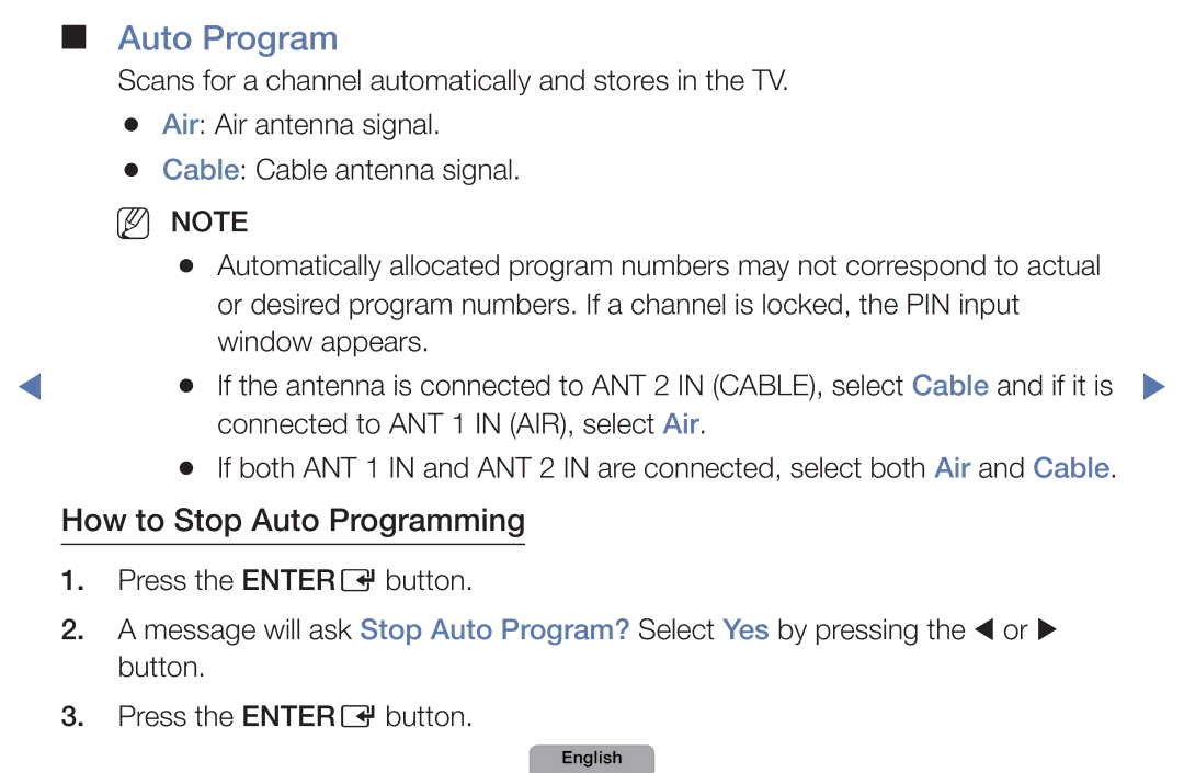 Samsung UA46D5000PMXSQ manual How to Stop Auto Programming 