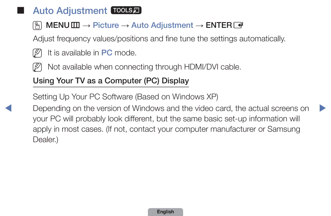 Samsung UA46D5000PMXSQ manual Auto Adjustment t, OOMENUm → Picture → Auto Adjustment → Entere 