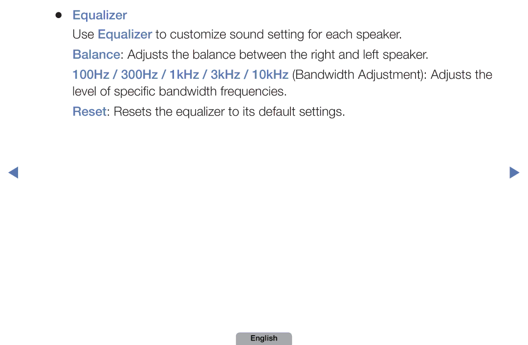 Samsung UA46D5000PMXSQ manual Equalizer 