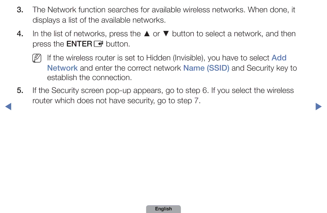 Samsung UA46D5000PMXSQ manual Router which does not have security, go to step 