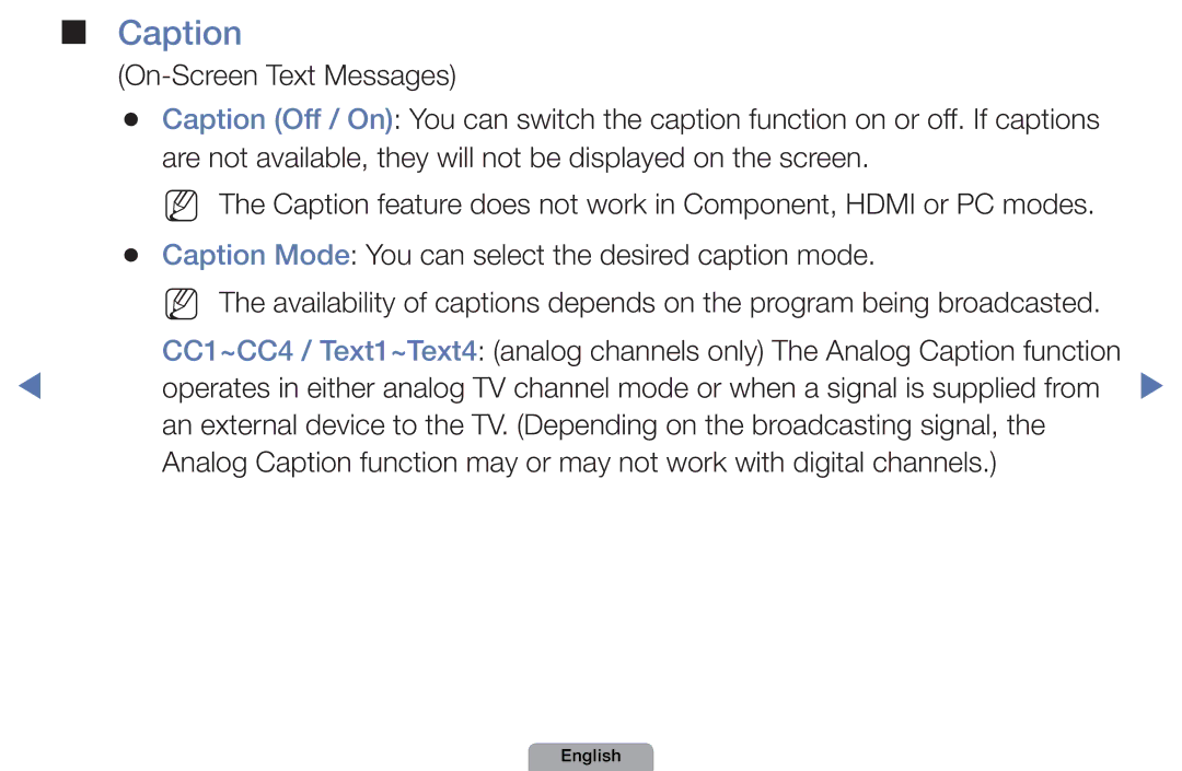 Samsung UA46D5000PMXSQ manual Caption 