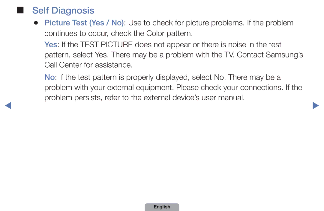 Samsung UA46D5000PMXSQ manual Self Diagnosis 